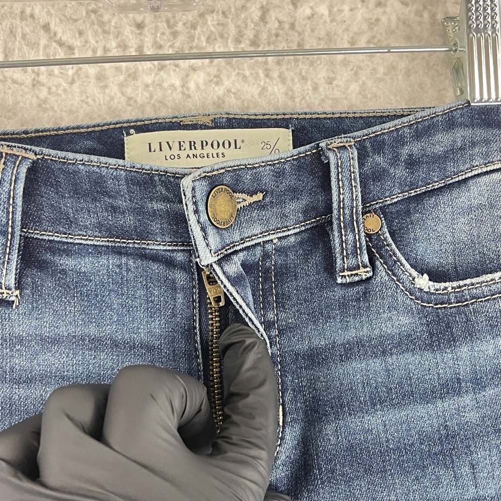 Liverpool Los Angeles Blue Denim Straight Leg Jeans Womens Mid-Rise Size‎ 25 - Picture 5 of 15